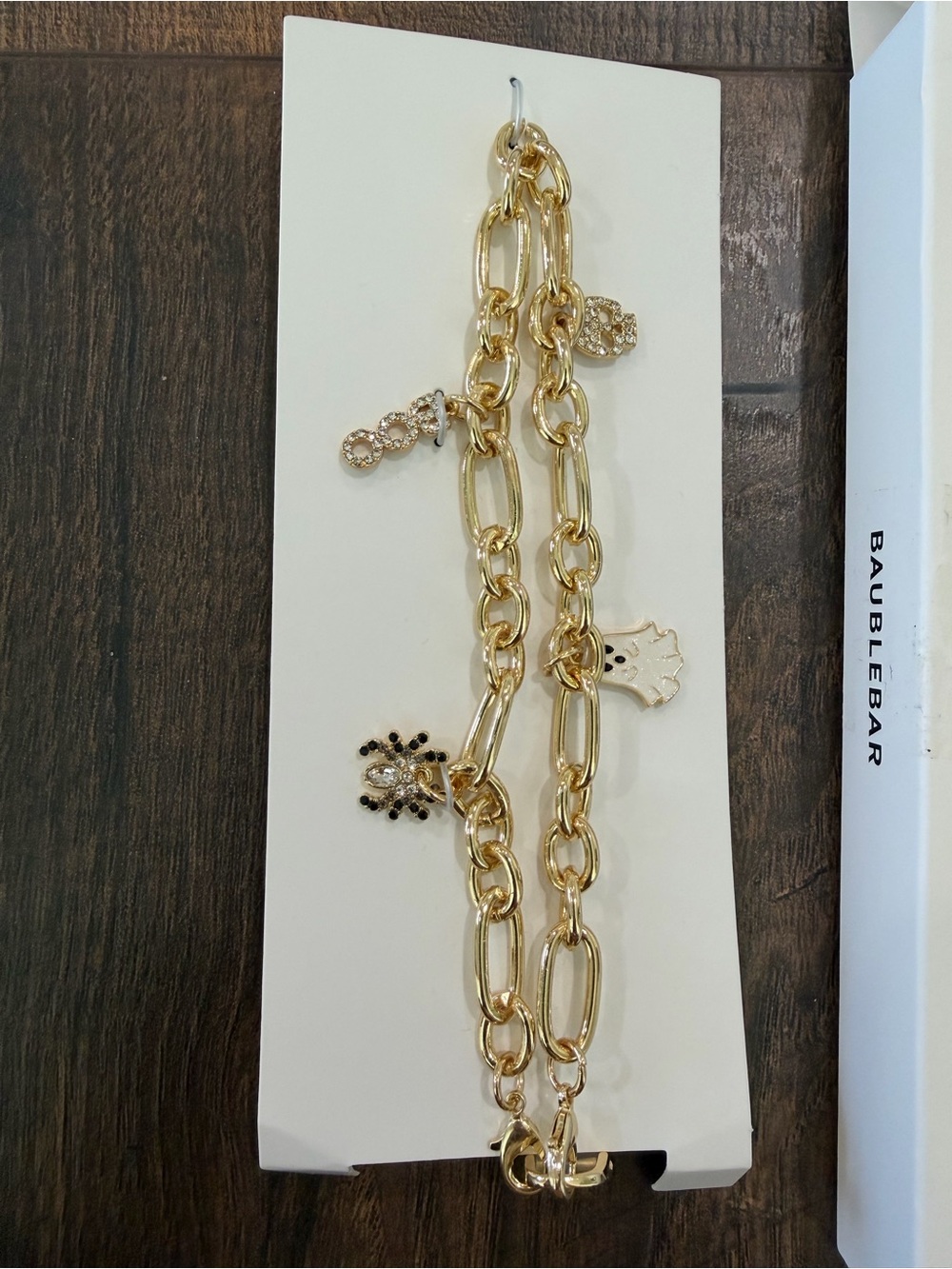 BaubleBar Gold Charm Double-Link/ Halloween Phone Charm Wristlet